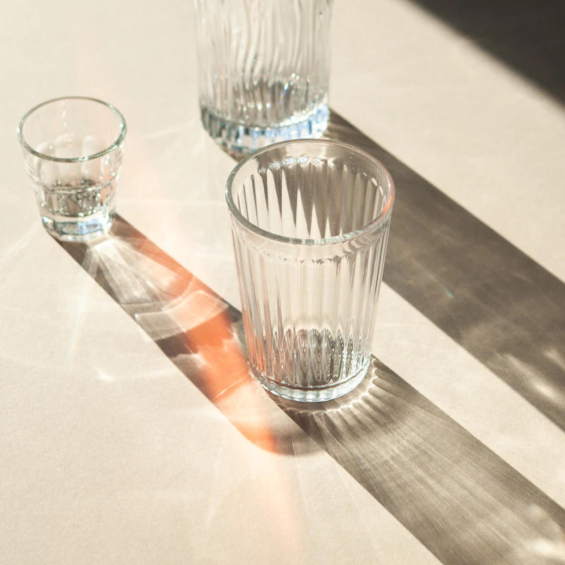 Ribbed Glass Tumbler Set of 6 β Home & Kitchen at Stripe Skill Store